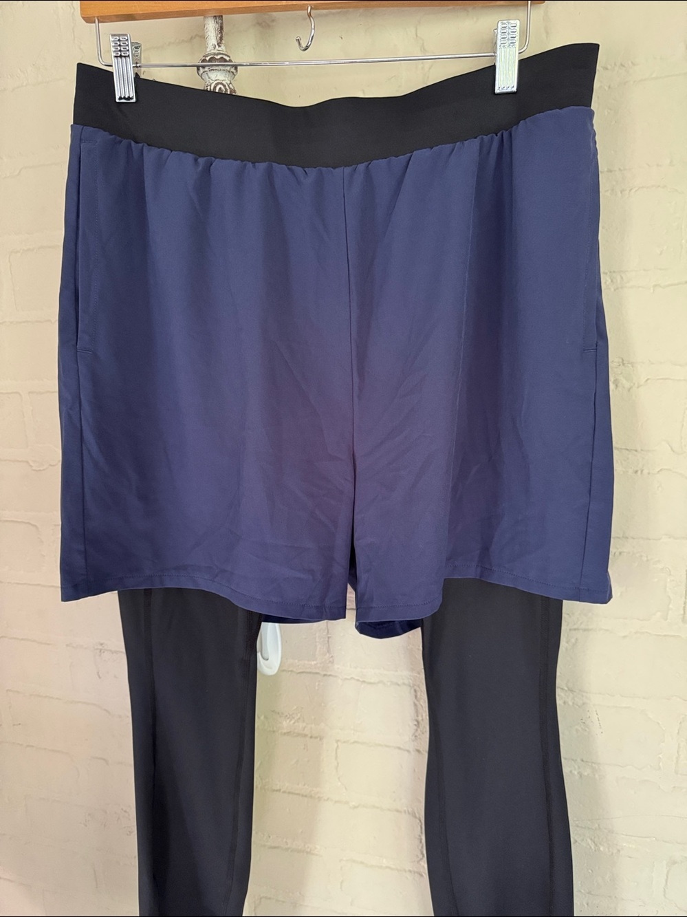 Z by Zella men’s leggings tights with attached shorts may black workout running